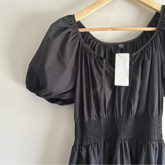 Uniqlo Black Volume Midi Dress Rushed - Picture 6 of 8